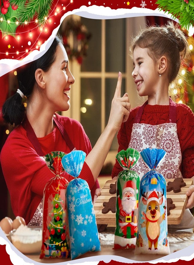 Hotop 160 Pcs Christmas Cellophane Treat Bags with 200 Twist Tie Christmas Goody Bags Holiday Treat Bags Christmas Treat Bags for Party Favors Treats Candy Gifts Holiday Christmas Goodie Bags - Image 5